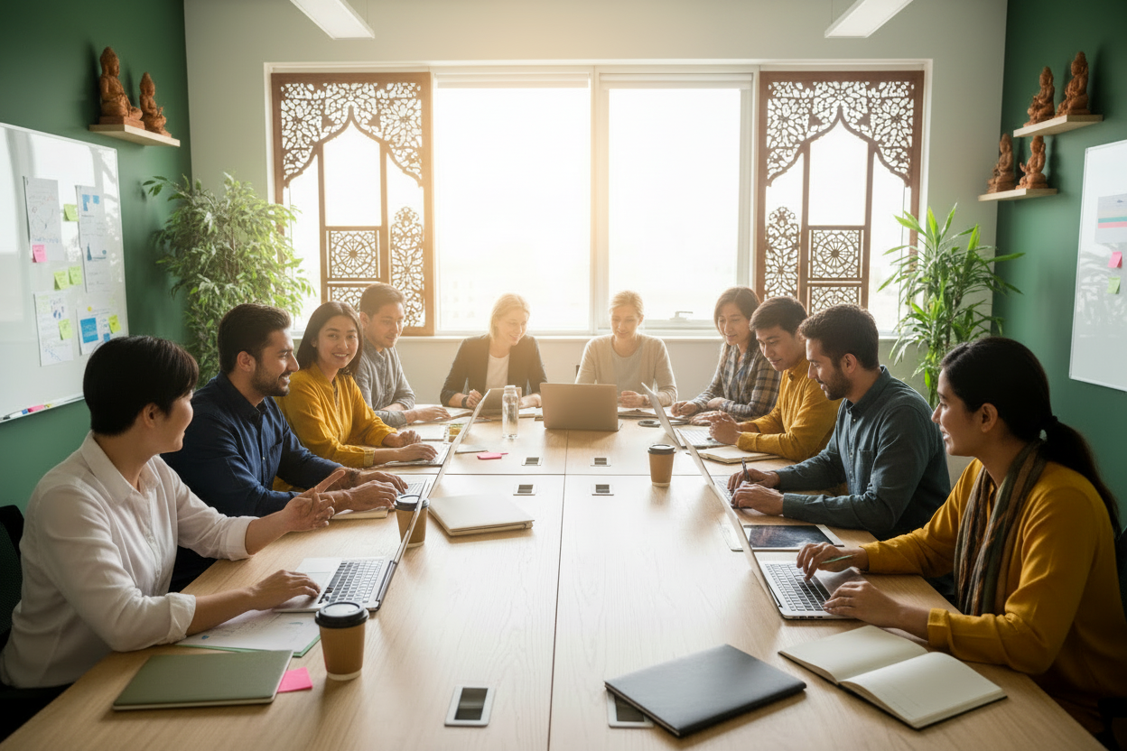 TwntyApps team collaborating on a Shopify project